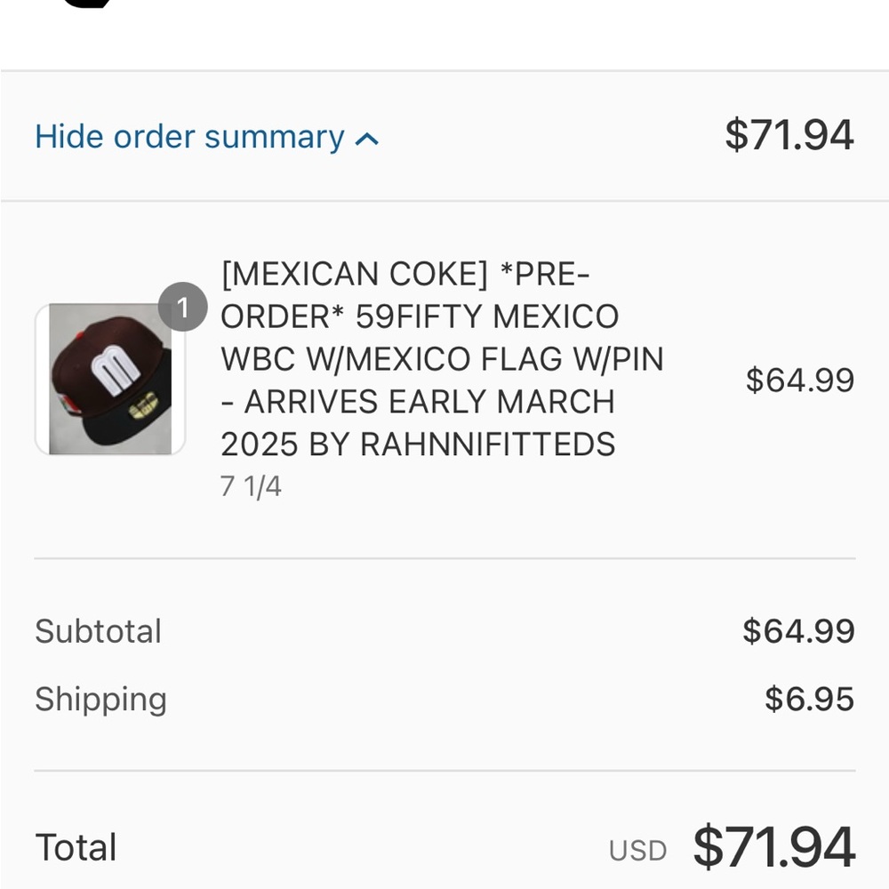 burdeens hat 59FIFTY Mexico WBC Cap (looking to trade for bigger size)
